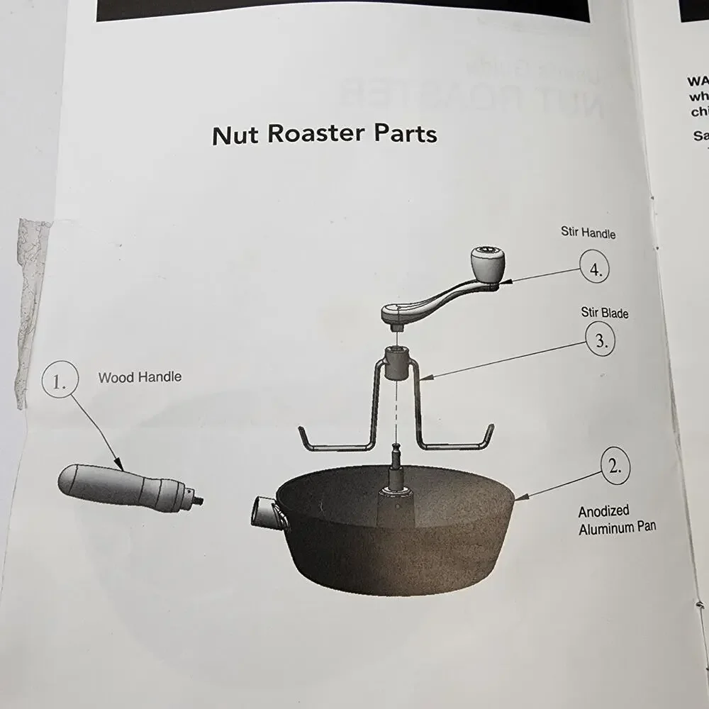 Back To Basics Stovetop Rotating Stir Handle Nut Roaster W/ Guide & Recipes